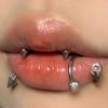 Anel labial S de quatro cores com dente interno zircônia redonda três garras alta permeabilidade clipe de osso da orelha simples 4mm conta nicho ins