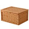 [Encontrado en casa] caja de almacenamiento de ratán de papel caja de almacenamiento de escritorio con tapa caja de bocadillos caja organizadora de artículos varios