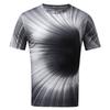 Camiseta de cuello redondo con estampado digital 3D en espiral para hombre, de AliExpress, de verano, estilo urbano, moderna.