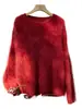 Nueva colección otoño/invierno 2026: Suéter de punto 100% cachemir puro para mujer con cuello redondo y un diseño texturizado cepillado, creando un efecto adelgazante y ofreciendo una sensación gruesa y cálida