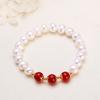 Pulsera de Ágata Perla Lago de Montaña Zhuji Pulsera de Hilo Pulsera de Moda Perla de Agua Dulce Forma de Papa 8MM