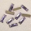 Rhinestones de Vidrio Rectangulares de Cristal K9 de Alta Calidad Cosidos a Mano con Base Plana y Doble Agujero para Vestidos de Bricolaje, Vestidos de Novia y Accesorios de Ropa