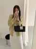 Suéter/prenda de abrigo de lana con capucha, cremallera, estilo coreano, simple, a rayas, para otoño/invierno, corte holgado, adelgazante, manga larga