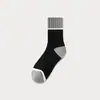 Calcetines de Media Caña para Hombre, Calcetines de Vestir, Nuevo Estilo Otoño e Invierno, Calcetines de Canalé de Alta Elasticidad Antideslizantes, Puños con Bloques de Color