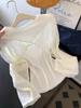 Suéter de Punto Blanco en Capas de Dos Piezas con Mangas Largas y Chal para Mujer, Nuevo Atuendo de Otoño de Alta Gama Ins