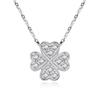 Colar S999 Trevo de Quatro Folhas Diamante Completo Prata de Lei para Mulheres, Design de Nicho, Corrente Versátil para Clavícula, Pingente do Mesmo Estilo, Corrente Curta