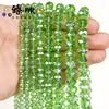 Acessórios para joias DIY, disponíveis em quatro tamanhos: 4/6/8/10mm, com contas de cristal de vidro AB verde-grama para colares e pulseiras