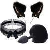 Traje sexy de metal sm conjunto de tres piezas traje cancha trasera tapón anal cola de zorro juguetes sexuales sexy para adultos entrega