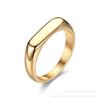 Anillo de Acero de Titanio Más Vendido Transfronterizo Anillo en Blanco Plano Grabado a Mano Anillo Estéreo de Acero Inoxidable Láser
