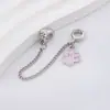 2025 Nuevo Pulsera con Cadena de Seguridad de Huella de Perro de Tres Colores Caricatura Linda que Gotea Aceite Accesorios de Joyería DIY con Cuentas