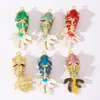 Colgante Pequeño de Carpa Móvil Chapado en Cobre y Oro Transfronterizo Europeo y Americano para Colgante de Joyería de Moda DIY para Mujer de Alta Gama