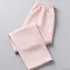 Calças de Dormir Xadrez Novas Ideais de Verão Cuidadosamente Selecionadas, Calças Xadrez com Caimento Solto, Calças Casuais de Perna Reta para Caminhada, Calças Largas Femininas