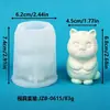 Molde de silicona para vela de gatito 3D de resina de cristal, molde para adorno de regalo de piedra difusora