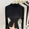 Camada base feminina de gola alta parcial com forro de fleece, cardigã com zíper, caimento justo, modelador, camiseta quente, estilo outono e inverno