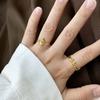 Lujo Ligero Estilo Francés Bolso de Cuerno Anillo Abregalletas Moda Personalizado Sentido de Alta Calidad Anillo para Dedo de Comida Popular Cibernético Anillo de Viento Frío