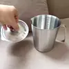 Taza medidora de acero inoxidable 304 con tapa Herramienta para hornear Comercial con escala Tienda de café y té con leche 1 litro