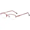 Nuevo marco de gafas para mujer con forma de trébol de cuatro hojas y espejo plano, marco metálico de media montura, se puede equipar con miopía