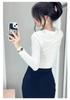 Estilo Cos 2026 Otoño Nuevo Camiseta Básica de Lana Ajustada de Manga Larga para Mujer, Top Interior Casual de Color Sólido