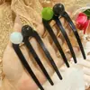 Pasador de Pelo Simple con Perlas de Tres Dientes de 8cm Artefacto para el Cabello en la Parte Posterior de la Cabeza Pasador Elegante Estampador de Cabello Moda Pasador de Cabello Peine de Cabello