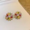 Brincos de Flor com Zircônia Prateada Super Brilhantes, Tarraxas de Orelha Modernas Estilo Doce de Luxo Leve, Design Fresco e Simples, Brincos Versáteis para Mulheres