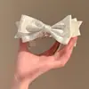 Pinza de Plátano con Lazo de Lunares Satinado de Alta Gama, Pinza Vertical Elegante para Cola de Caballo Alta, Versátil, Accesorio para el Cabello No Dañino