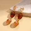 Cadena de Suéter con Cuentas Ovaladas de Acrílico Retro Europea y Americana Otoño e Invierno Maillard Simple Nicho Collar de Gama Alta para Mujer