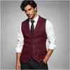 Chaleco Casual de Cuello en V para Hombre con Patrón Espiga Tweed Vintage para Otoño/Invierno Talla Europea de Amazon Transfronterizo