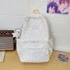 Mochila de estilo ins coreano estilo universitario con lunares de alta apariencia para estudiante de secundaria, mochila de viaje dulce estilo chica suave con encaje