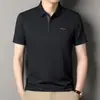 Camisa polo transpirable de manga corta para hombre, con efecto refrescante, cuello, logo de letras termosellado, disponible en varios colores y en stock para uso business casual