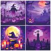 12 peças de papel de material de Halloween sonho roxo castelo de bruxa conta manual DIY base para clip book colagem material de papel