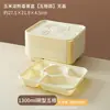 Caja de Almuerzo Desechable con Compartimentos a Base de Almidón de Maíz con Tapa, Contenedor de Comida Rápida Multicompartimento para Uso Doméstico y Comida para Llevar Comercial