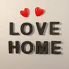 Imanes de Nevera con Letras Negras, Imanes de Nevera Magnéticos Blancos con Forma de Corazón para el Hogar, Imanes Decorativos de Letras, Imanes Suaves de Esponja Magnética