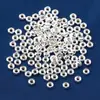 Plata de Ley 3mm Cuentas Burbuja Espaciadores Accesorios Plata Lisa Cuentas Ábaco Cuentas Agujero Grande Materiales para Manualidades Cuentas Accesorios