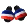 Pantuflas de Piel de Zorro Conjunto de Mujer Verano Popular en Internet Sandalias Planas de Piel Ins Pantuflas de Suela Suave Moda Europea y Americana