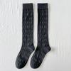 Calcetines Lolita para Primavera y Otoño, Estilo Lolita Japonés Calcetines Negros y Blancos JK para Pantorrilla de Mujer, Estilo Girly Jacquard de Verano