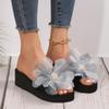 Pantuflas Outfit de Mujer Verano a la Moda Populares en Internet Pantuflas Flor Suela Gruesa Sandalias Plataforma Cuña para Mujer Trendy 42