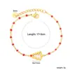 Pulsera de cuentas de semillas de esmalte de colores para joyería transfronteriza, pulsera versátil simple de oro de 18 quilates con forma de cruz, corazón, elefante para mujer