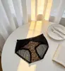 Calcinhas Rendadas Picantes com Estampa de Leopardo e Bolinhas, Pretas e Brancas Vazadas de Cintura Alta Finas para Mulheres