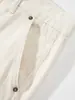 Moda Urbana Americana Parcheado Ropa de Trabajo Jeans Blanco Crudo para Hombre, Pantalones Largos Casuales Rectos Holgados para Primavera y Verano