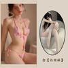 Noche Dorada Lencería Sexy Bikini Sexy de Tres Puntos Entrepierna Abierta Tentación talla grande qqny Pasión Encaje Pijama