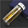 Vaso de vidrio de doble capa Fuguang para hombres y mujeres, vaso de agua portátil, aislamiento térmico con tapa, pantalla de filtro para el hogar, negocio, oficina, taza de té