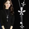 Cadena de suéter larga cruzada espejo para mujer, collar largo de tulipán, accesorios colgantes para ropa de temperamento, fabricantes venden