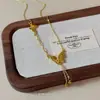 Colar com Pingente de Borboleta Dourada Gelo Quebrado Corrente para Clavícula Super Inteligente Feminina Exquisito Retrô Mais Fácil de Combinar Colar Acessórios de Joias