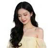 Peluca nueva en vivo, simulación femenina, cabello largo, cubierta para la cabeza con flequillo en negro, gran ola, cabello largo y rizado, cubierta al por mayor