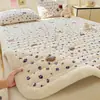 Inspeccionado de Calidad Banda Elástica Fija Leche Polar Colchón Cálido Cubierta de Cama Manta Dormitorio Estudiantil Protector de Cama Individual