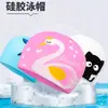 Gorro de natación de silicona para niños al por mayor para niños y niñas cabello largo sin cabeza natación caliente manantial caricatura tamaño grande gorro infantil generación cabello