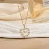Estilo Ins Europeo y Americano Corazón Hueco Moda Elegante Diseño de Nicho Corazón de Diamante Cadena para Clavícula Accesorios Populares de Joyería