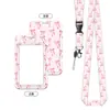 Porta Insignia Metálico con Clip de Lazo Rosa Lindo con Cordón para Tarjeta de Identificación de Empleado de Oficina