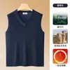 Suéter de una pieza de lana modal de 620G con cuello redondo de terciopelo para hombre, cálido, con calefacción interior, otoño e invierno, forro polar, engrosado