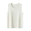 Novo Colete Casual com Alça Fina Feminino Solto Gola Redonda Lavável à Máquina 100% Seda de Amora Sem Mangas Camada Interna Base Top